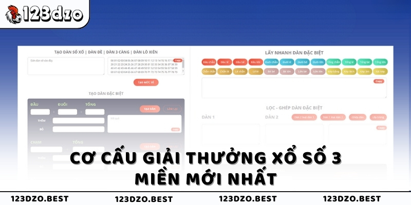 Cơ cấu giải thưởng xổ số 3 miền mới nhất